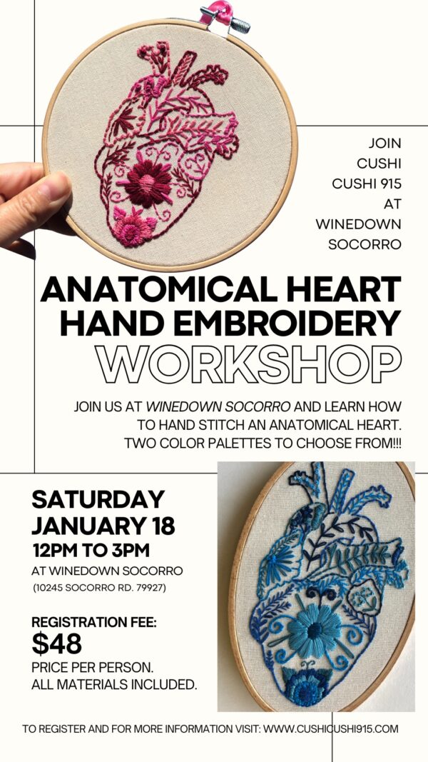 Anatomical Heart Hand Embroidery Workshop