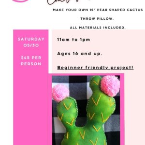 Handmade Fleece Cactus Pillow