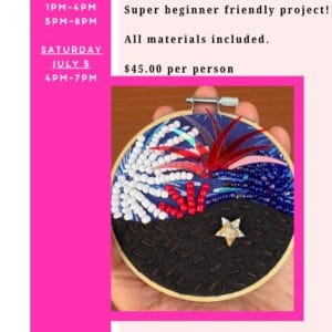 EP Fireworks Over the Franklin Mountains Hand Quilting Embroidery & Beads