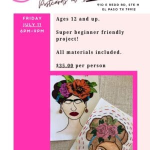 Frida Postcards - Embroidery & Watercolor Workshop