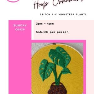 Monstera Plant Hoop Ornament
