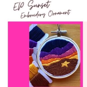 EP Sunset Embroidery Ornament