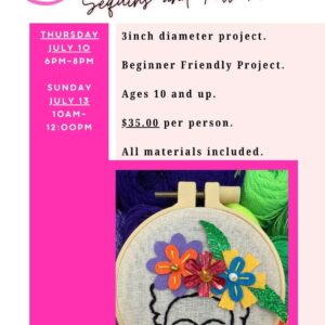 Frida w/ Beads, Sequins and Felt Flowers