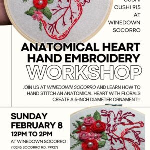 Vintage Valentine Anatomical Heart Hand Embroidery