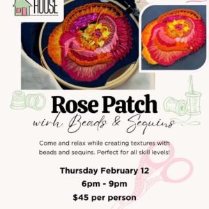 Rose Patch with Beads & Sequins