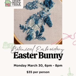 Botanical Embroidery Easter Bunny