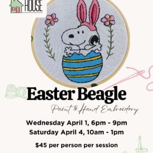 Easter Beagle Paint & Hand Embroidery