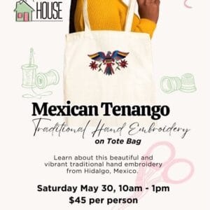 Mexican Tenango - Traditional Hand Embroidery on Tote Bag