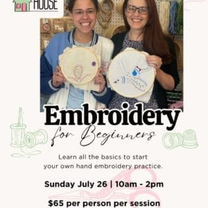 Embroidery for Beginners Sessions